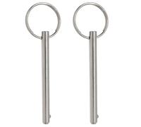 BokWin 2 Pcs Quick Release Pin 8mm x 76mm 316 Stainless Steel, Pull Ring Lock for Bimini Top Pins Marine Hardware, Silver Fitting for Boat Deck Hardware Hinge
