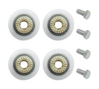 BokWin 23mm 4 Pack Shower Door Rollers Runners Wheels - Replacement Part for Bathroom Glass Runner Sliding Shower Door System, White Color, Smooth-Gliding Design to Restore Your Bathroom