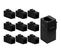 BokWin 25 Pack Black RJ45 Keystone Coupler Inline Adapter, Female to Female Ethernet Cable Extender for Cat6/Cat6a/Cat5e, Slim Profile Snap-in Connector