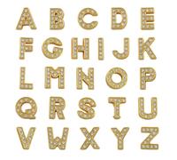 BokWin 26 Pcs A-Z Bling Letters Alphabet Shoe Charms Set, Rhinestone Letters for Clog Decoration, DIY Crystal Letter Charms for Bracelet Necklace Jewelry Making for Women Girls, 0.51inch*0.31inch