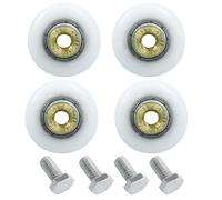 BokWin 27mm 4 Pack Shower Door Rollers Runners Wheels - Replacement Part for Bathroom Glass Runner Sliding Shower Door System, White Color, Smooth-Gliding Design to Restore Your Bathroom