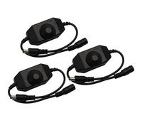 BokWin 3 Pack LED Strip Light Dimmer Switch, DC12V-24V PWM Rotary Stepless Controller for LED String Lights Christmas Lights, Black