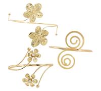 BokWin 3 Pcs Gold Arm Jewelry for Women - Adjustable Upper Arm Cuff Set, Stainless Steel Open Bangle Bracelet for Daily Wear, 3.54inch, Stainless Steel, Cubic Zirconia