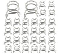 BokWin 30 Pack 10mm Inner Dia Double Wire Spring Hose Clamp, Adjustable Spring Clips, Stainless Steel for Hose, Fuel Line, Water Pipe, Air Pipe Applications, Silver Tone Secure Connections