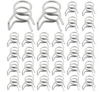 BokWin 30 Pack 6mm Inner Dia Double Wire Spring Hose Clamp, Adjustable Spring Clips, Stainless Steel for Hose, Fuel Line, Water Pipe, Air Pipe Applications, Silver Tone Secure Connections
