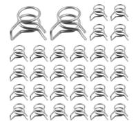 BokWin 30 Pack 7mm Inner Dia Double Wire Spring Hose Clamp, Adjustable Spring Clips, Stainless Steel for Hose, Fuel Line, Water Pipe, Air Pipe Applications, Silver Tone Secure Connections