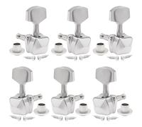 BokWin 3L3R Semi-closed Guitar String Tuning Pegs Tuner Machine Heads Knobs, Keys Machine Heads Set with Chrome Finish for Acoustic Electric Guitar Replacement & Upgrade (6-Piece)