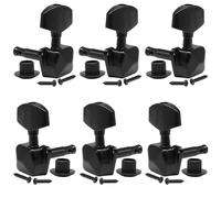 BokWin 3L3R Semi-closed Guitar String Tuning Pegs Tuner Machine Heads Knobs, Keys Machine Heads Set with Black Finish for Acoustic Electric Guitar Replacement & Upgrade (6-Piece)