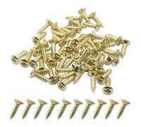 BokWin 3mm Glod Electric Guitar Pickguard Screws - 50-Piece Replacement Hardware Kit for Universal Scratch Plate & Mounting Applications - Compatible with Strat, Tele, LP Style Guitars