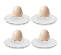 BokWin 4 Pack Ceramic Egg Holder Gift, Porcelain Egg Dish for Hard Boiled Eggs, White Eggs Holder for Breakfast and Dining