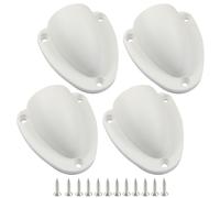 BokWin 4-Pack Nylon Marine Wire Cable Vent Cover, 2-1/4 Inch Clamshell Vent for Boat, White Color with Smooth Edge and Screws, for Boats, RVs and Outdoor Applications