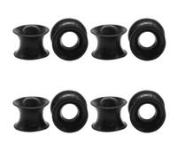 BokWin 4 Pairs Ultra Thin Silica Gel Gauges, Black Gauges Double Flared Flexible Ear Tunnels for Stretching, Soft Silica Gel Ear Plugs Unisex, 8 mm, Silicone, no gem type
