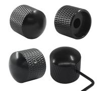 BokWin 4Pcs Metal Guitar Knobs Black Dome Speed Control Knobs with Allen Keys for Electric Guitar Bass, 5.5mm Bore Diameter, Sturdy Metal Build & Smooth Rotation Design