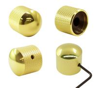 BokWin 4Pcs Metal Guitar Knobs Glod Dome Speed Control Knobs with Allen Keys for Electric Guitar Bass, 5.5mm Bore Diameter, Sturdy Metal Build & Smooth Rotation Design