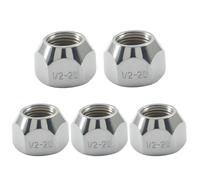 BokWin 5-Pack 1/2-20 Inch Boat Trailer Lug Nuts, Open End Acorn Nuts with Satin Finish for Trailers, RVs, Trucks and Camper Wheels, Secure Fit Design