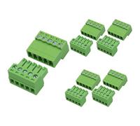 BokWin 5 Pack 5 Pin 3.81mm Pitch Screw Terminal Block Connector, Pluggable Quick No Soldering Phoenix Type for 28-16AWG Cable Wiring and Secure Electrical Connections