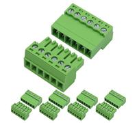 BokWin 5 Pack 6 Pin 3.81mm Pitch Screw Terminal Block Connector, Pluggable Quick No Soldering Phoenix Type for 28-16AWG Cable Wiring and Secure Electrical Connections