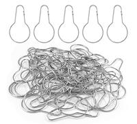 BokWin 50 Pcs Metal Shower Curtain Hooks,2.7 Inch Silver Clip Bulk Shower Curtain Ring Hangers for Bathroom Bedroom