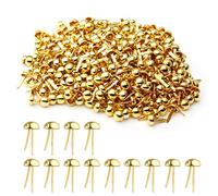 BokWin 500 Pcs Round Head Paper Fastener,0.24 Inch Gold Mini Brads,Brass Fasteners Suitable for Art&Craft DIY Projects