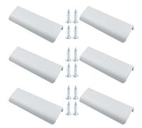 BokWin 6Pcs 120mm/4.72 Inch Mount Finger Edge Pull, Furniture Drawer Handles, Aluminum Concealed Handle for Home Kitchen Door Drawer Cabinet with Screws (Silver)