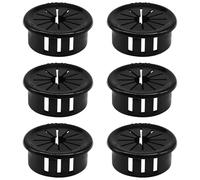 BokWin 6PCS 25mm Desk Hole Cover Snap Bushing, Round Nylon Wire Grommets for Cable Management and Cord Protection on Countertop and Office Desk, Black