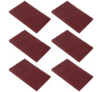 BokWin 6Pcs 3M Scotch Brite 7447 Very Fine Grade General Purpose Sanding Hand Pads 200 x 125mm/8" x 5" Red
