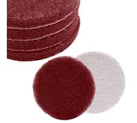 BokWin 8 Pcs 5 Inch Round Scouring Pads Drill Scrubber Pads Maroon Scuff Pads for Clean Polishing(Red)