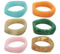 BokWin Acrylic Resin Bangle Bracelets for Women, 6 Pcs