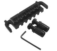 BokWin Adjustable Wraparound Bridge Tailpiece Intonatable Combo Bridge for Electric Guitar, Chrome Plated, 1 Pack Guitar Replacement Part with Enhanced Tuning Stability (Black)