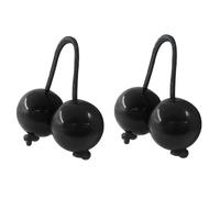 BokWin African Rhythms Aslatua Shakers,2 Pack Kashaka Musical Percussion Instruments & Rhythmic Balls,African Hand Percussion for Adults Beginners,ABS 2 inch Shakers for Parties Performances (Black)