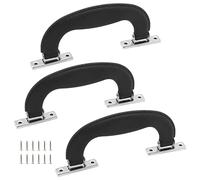 BokWin Black Plastic Luggage Handle,6.1 Inch/155mm Antique Suitcase Handle Pull,Imitation Leather Trunk Handle Replacement(3 Pcs)