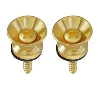BokWin Guitar Strap Buttons Set of 2, Alloy Metal End Pins with Mounting Screws & Washers, Strap Lock Buttons for Acoustic Electric Guitar Bass Ukulele, Gold