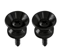 BokWin Guitar Strap Buttons Set of 2, Alloy Metal End Pins with Mounting Screws & Washers, Strap Lock Buttons for Acoustic Electric Guitar Bass Ukulele, Black