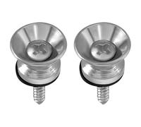 BokWin Guitar Strap Buttons Set of 2, Alloy Metal End Pins with Mounting Screws & Washers, Strap Lock Buttons for Acoustic Electric Guitar Bass Ukulele, Silver