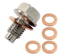 BokWin M12 x 1.75 Oil Drain Plug Sump Drain Nut Bolt, Stainless Steel Oil Pan Drain Plug With Copper Gasket