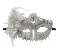 BokWin Silver Lace Flower Masquerade Masks for Women