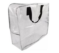 Bokynu Clear Storage Bags with Zipper, Halloween & Christmas Wreath Storage Container, Large Square Gift Bag Storage Organizer & Garland Decor Organizer, Wreath Carrier Case 25" (1-Pack)