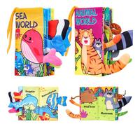 BOKZAZN Baby Books 0-6 Months, Crinkle Books for Babies Infant Book for Newborn Tummy Time Toy High Contrast Sensory Baby Toys 6 to 12 Month Touch Feel Book for Babies Boy Girl 0-3 Months Toys