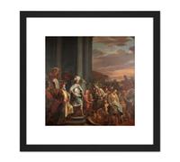 Bol King Cyrus Treasure Looted Temple Jerusalem 8X8 Inch Square Wooden Framed Wall Art Print Picture with Mount Artery8 Black One Size