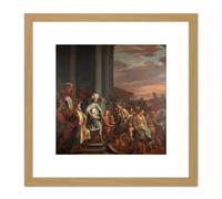 Bol King Cyrus Treasure Looted Temple Jerusalem 8X8 Inch Square Wooden Framed Wall Art Print Picture with Mount Artery8 Light Oak One Size