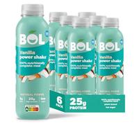 BOL Vanilla Power Shake - Ready-to-drink Nutritionally Complete Meal (289kcal) | 25g High Protein Shake Bottle | Low Sugar, Plant-based, Low Calorie Meal Replacement Shakes (410ml x 6 bottles)