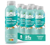 BOL Vanilla Power Shake - Ready-to-Drink Nutritionally Complete Meal (289kcal) - 25g High Protein Shake - Low Sugar, Plant-based, High Fibre (9g) Low Calorie Meal Replacement (410ml x 6 Bottles)