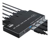 BolAAzuL 8K KVM Switch HDMI 2 Port Box, USB HDMI KVM Switch 2X1 4K@120Hz 8K@60Hz for 2 Computers Share 1 Monitor, HDMI 2.1 Port(2 in 1 out) + USB 3.0 (2 in 1 out) + USB 2.0 (3 out) with Wire Control