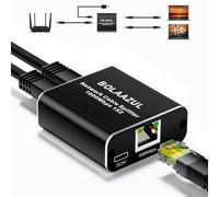 BolAAzuL Gigabit Ethernet Splitter 1 to 2, 1000Mbps RJ45 Network Adapter | 1x2 Internet Splitter, w/ USB Power, By Cat5e/6/7/8 Lan Cable, 2-Device Network Sharing, for PC/Laptop/Modem/Router/TV/PS5