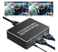 BolAAzuL HDMI 2.1 Splitter 1 in 2 Out 4K 120Hz w/Audio Out, Mirror Only | 8K 60Hz 1 to 2 HDMI Y Splitter 1x2 for Dual Monitors Duplicate (No Extend), HDCP 2.3 HDR 48Gbps VRR ALLM, for PS5/Xbox/PC/TV