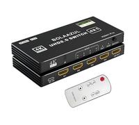 BolAAzuL HDMI Switch 4 in 1 Out 4K@60Hz, HDMI Port Expander with Remote 4 Port Switcher Selector Box Support 3D HDR HDCP2.2 Compatible with PS5/4/3 Xbox Nintendo Switch Roku TV Fire Stick Black