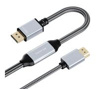 BolAAzuL Uni HDMI to DisplayPort Cable 2m, 4K 60Hz HDMI to DP Adapter, Active HDMI 2.0 Source in to DP 1.2 Display Port out Converter Wire M/M for Xbox Series X/PS5/PS4 Pro (High-Speed & Braided)