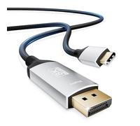 BolAAzuL USB C to DisplayPort Cable 1.2m, Type C/Thunderbolt 3 Male to DP Male Adapter Cord, 4K@60Hz 2K@165Hz 2K@144Hz, Braided, High-speed, for MacBook Pro Laptop Projector TV PC