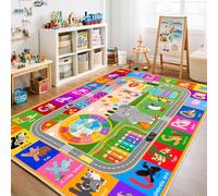 Bolacrom Kids Learning Rug 5' x 7', Toddler Rugs for Learning ABC Alphabet, Numbers, Colors, Animal Words and Season, Washable Playmat for Classroom Children Girls Boys Room Kids Rug Playroom