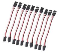 Boladge M026C 10pcs 10CM Servo Extension Lead Wire Cable 3-Pin Male to Female JR Plug for Quadcopter Futaba JR Receiver,Black